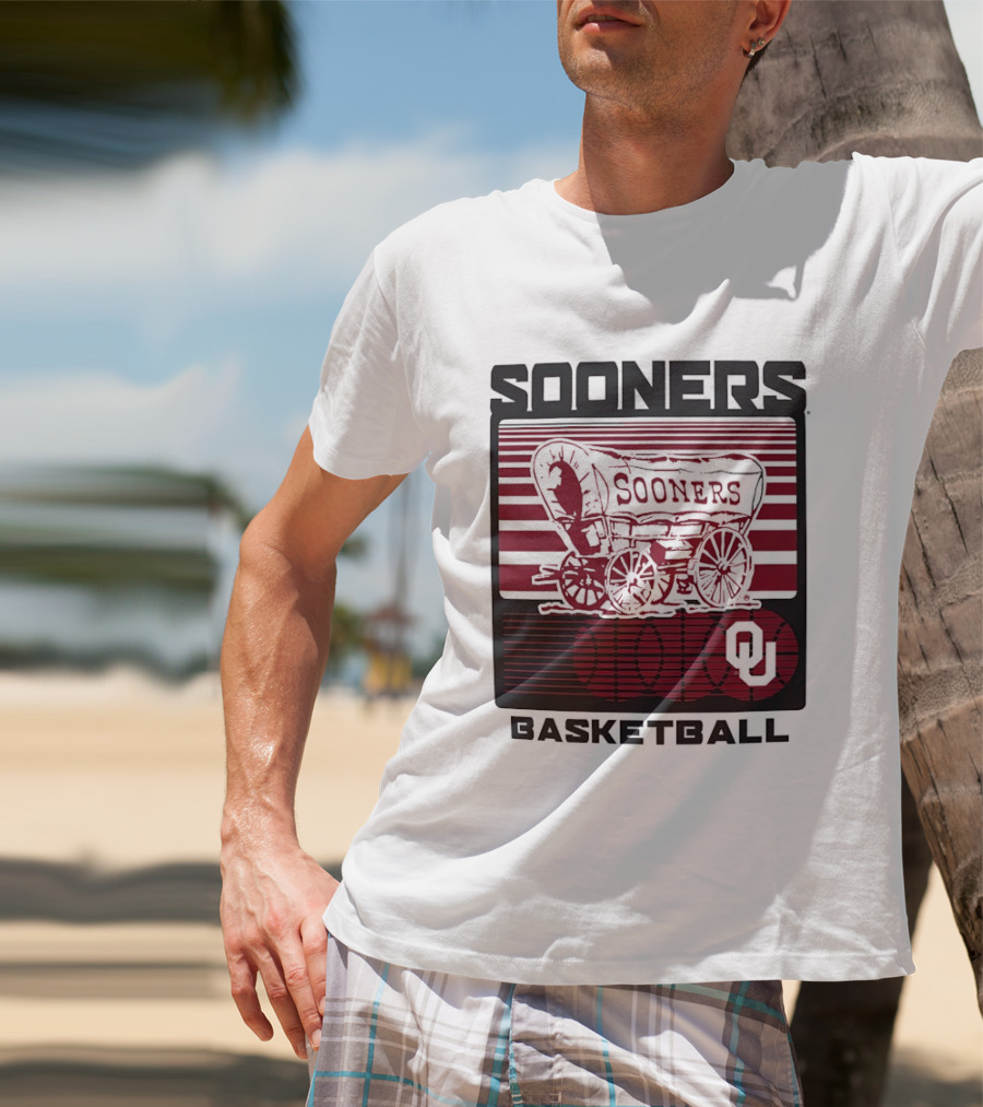 Sooners Basketball 1800s Wagon OU Staredown T-Shirt