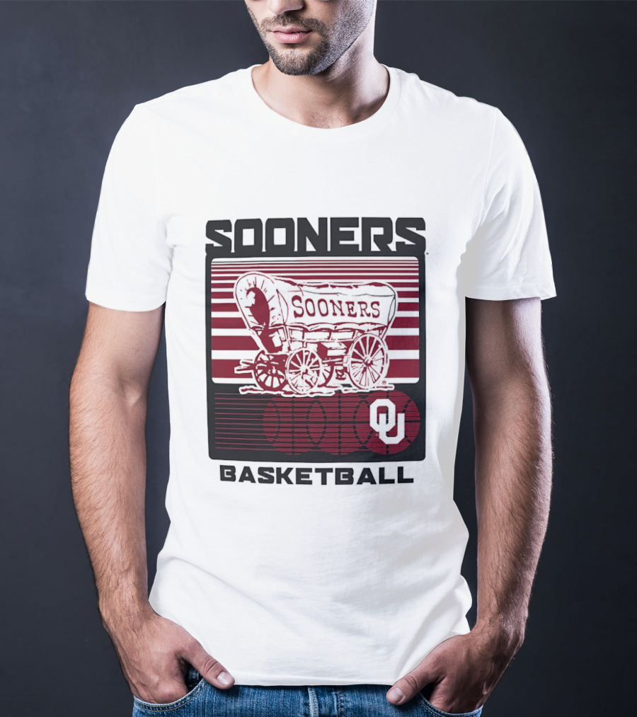 Sooners Basketball 1800s Wagon OU Staredown T-Shirt