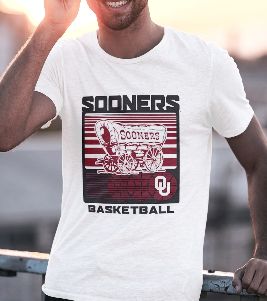 Sooners Basketball 1800s Wagon OU Staredown T-Shirt