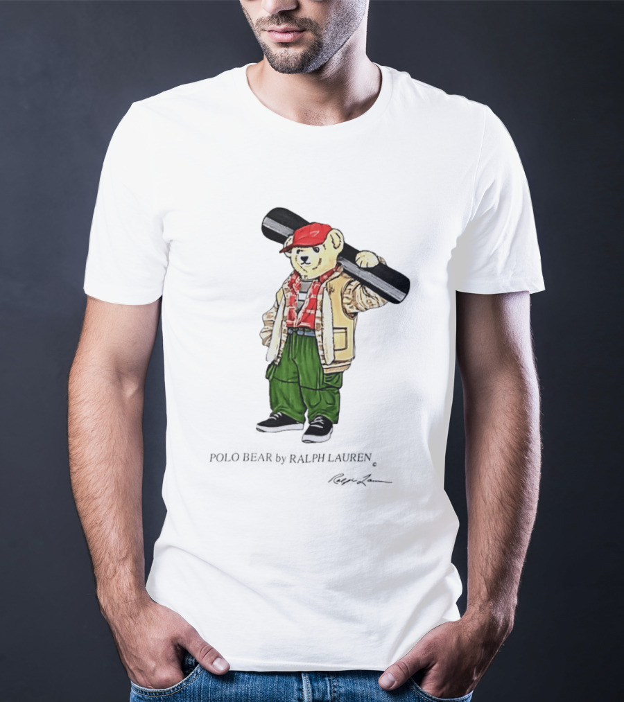 Polo Bear Ralph Lauren Vintage Outdoors Style Skier Fashion T-Shirt