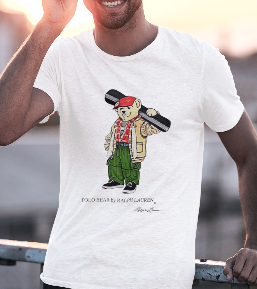 Polo Bear Ralph Lauren Vintage Outdoors Style Skier Fashion T-Shirt