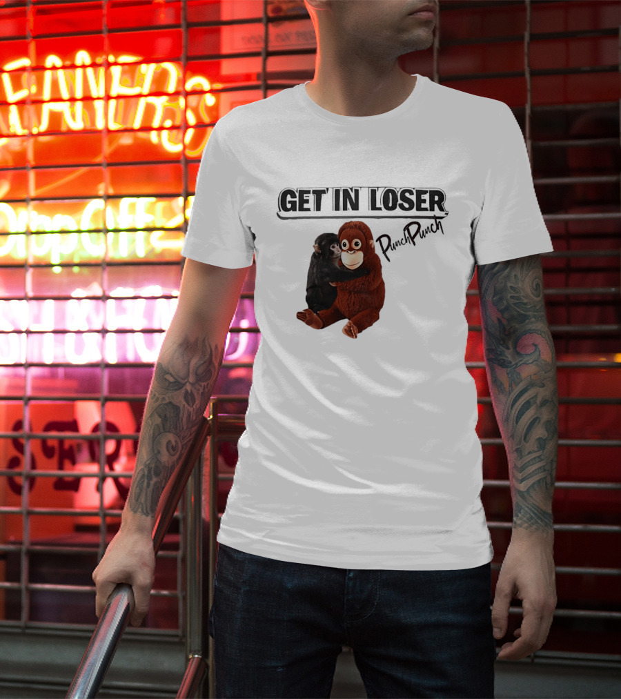 Punch Monkey Get In Loser Funny PopPiPi T-Shirt