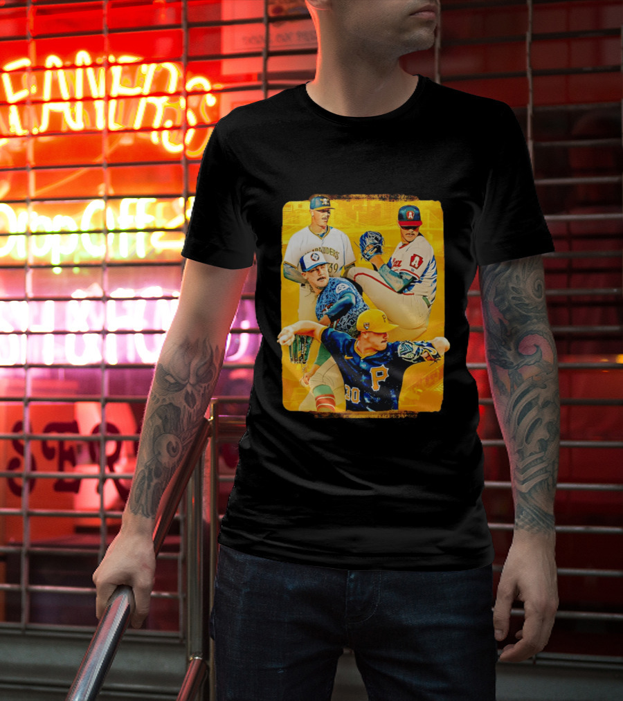 Paul Skenes Pitching Collage Pittsburgh Pirates 2026 T-Shirt