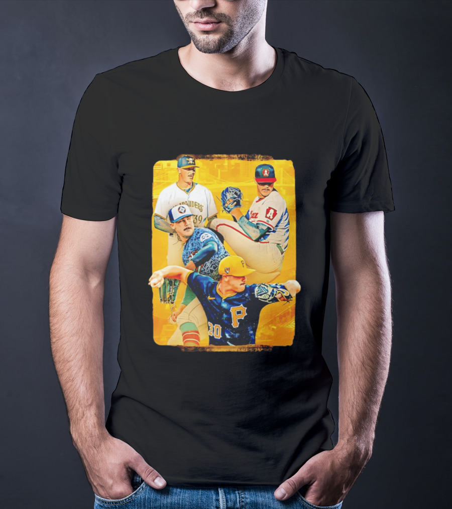 Paul Skenes Pitching Collage Pittsburgh Pirates 2026 T-Shirt