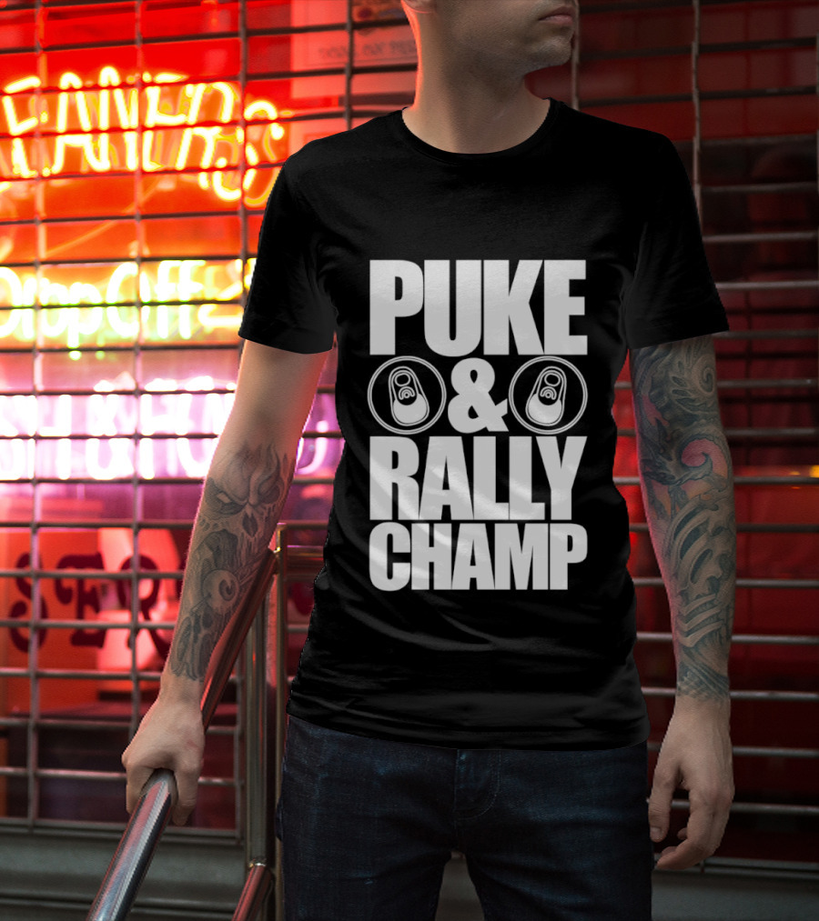 Puke And Rally Champ Soda Can Lids Fun T-Shirt