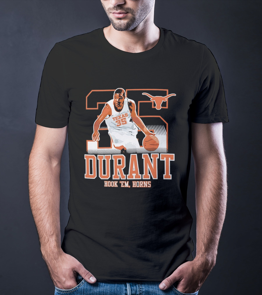Kevin Durant 35 Texas Hook 'em Horns Longhorns Basketball T-Shirt