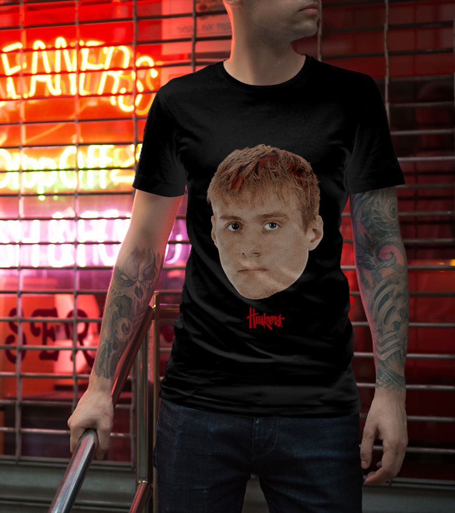 Leo Curtis Nebraska Cornhuskers Big Head Huskers T-Shirt