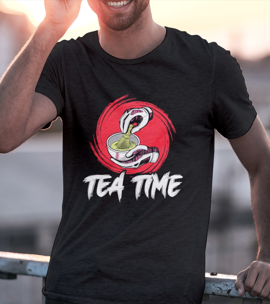 Tea Time Baseball Pouring Sports Fusion T-Shirt