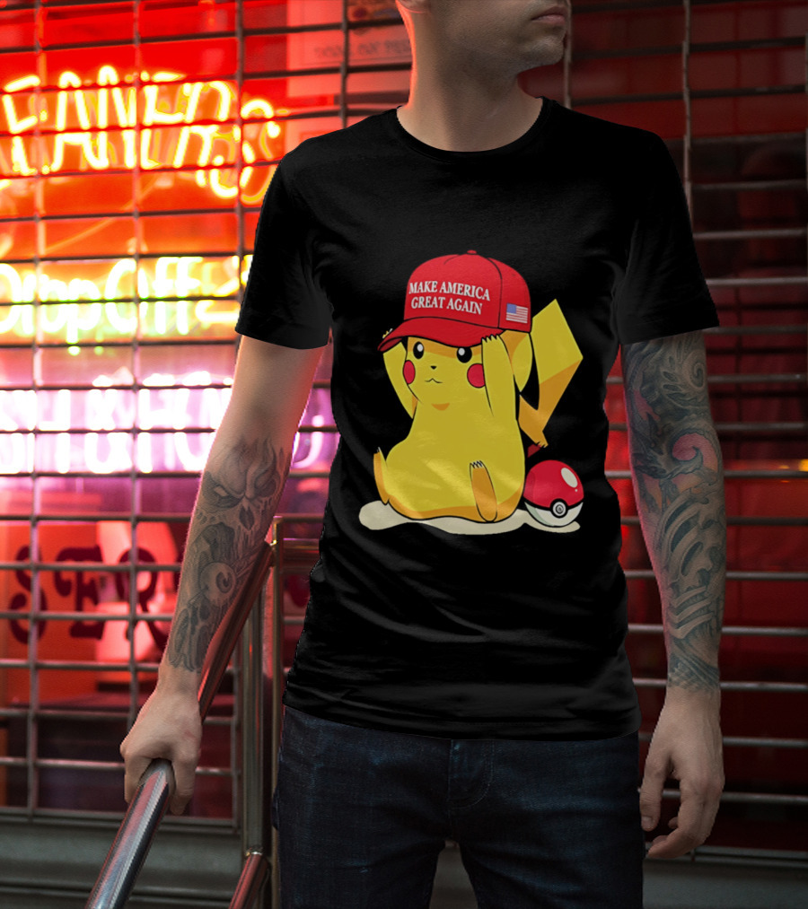 MAGA Pikachu Make America Great Again Hat Pokemon Fan Trend T-Shirt