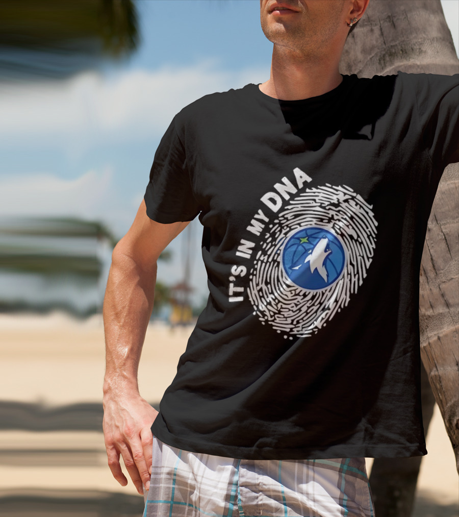 Minnesota Timberwolves It's In My DNA Fingerprint Wolf Basketball T-Shirt