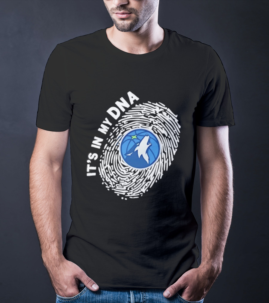 Minnesota Timberwolves It's In My DNA Fingerprint Wolf Basketball T-Shirt