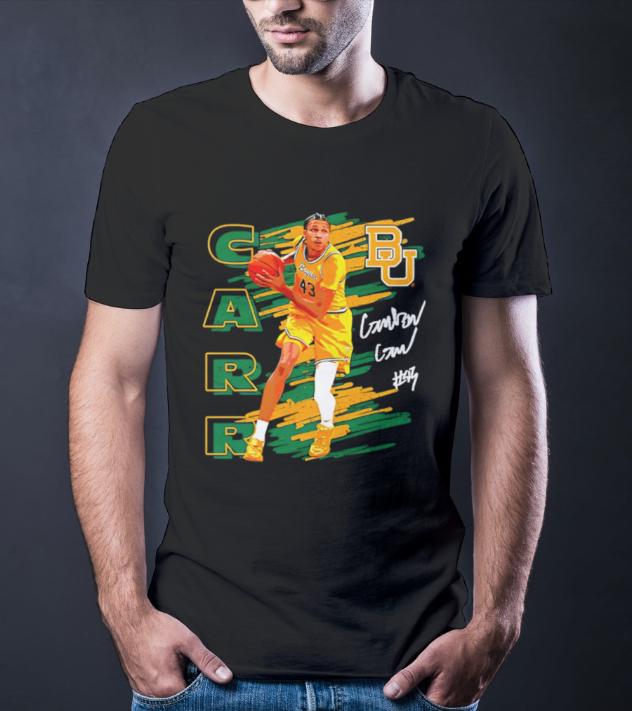 CARR Baylor Basketball Player BU Number 4 Collage T-Shirt
