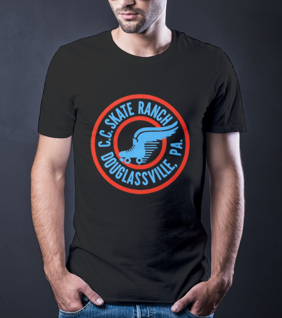 C.C. Skate Ranch Douglassville PA Roller Skate Wings T-Shirt