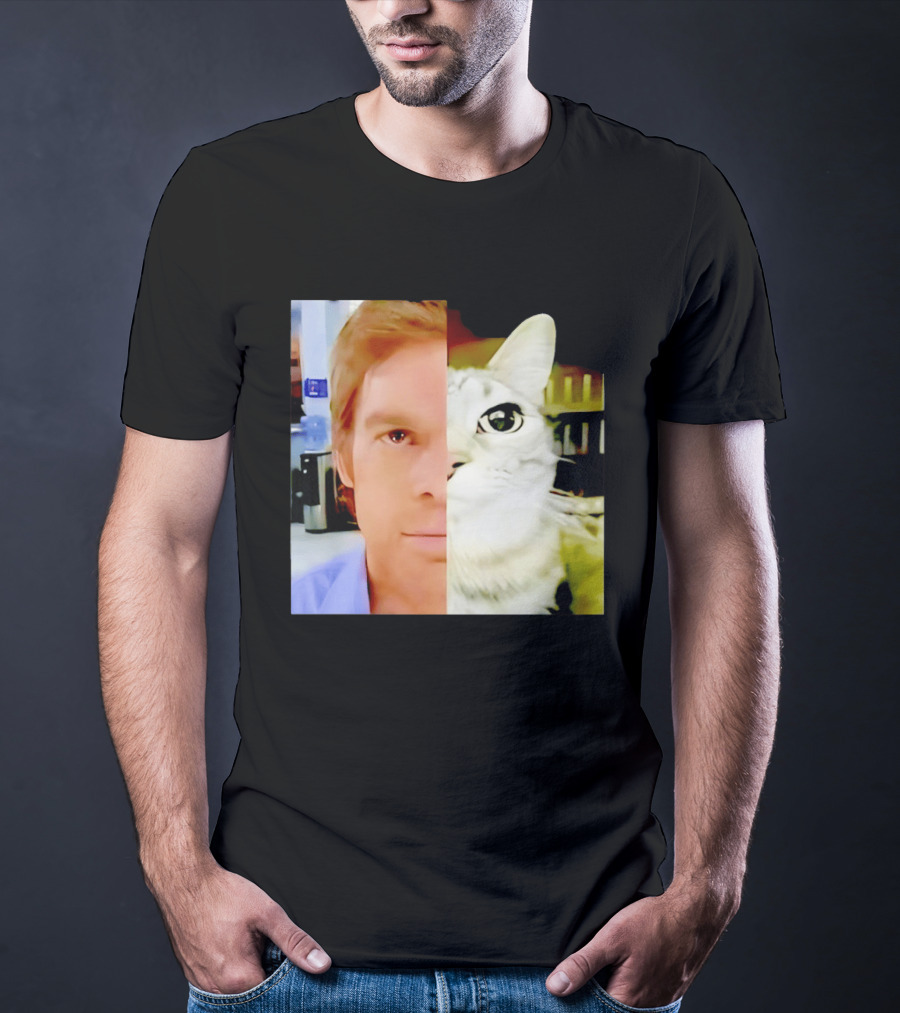 Dexter Morgan Cat Mashup Face Fusion T-Shirt