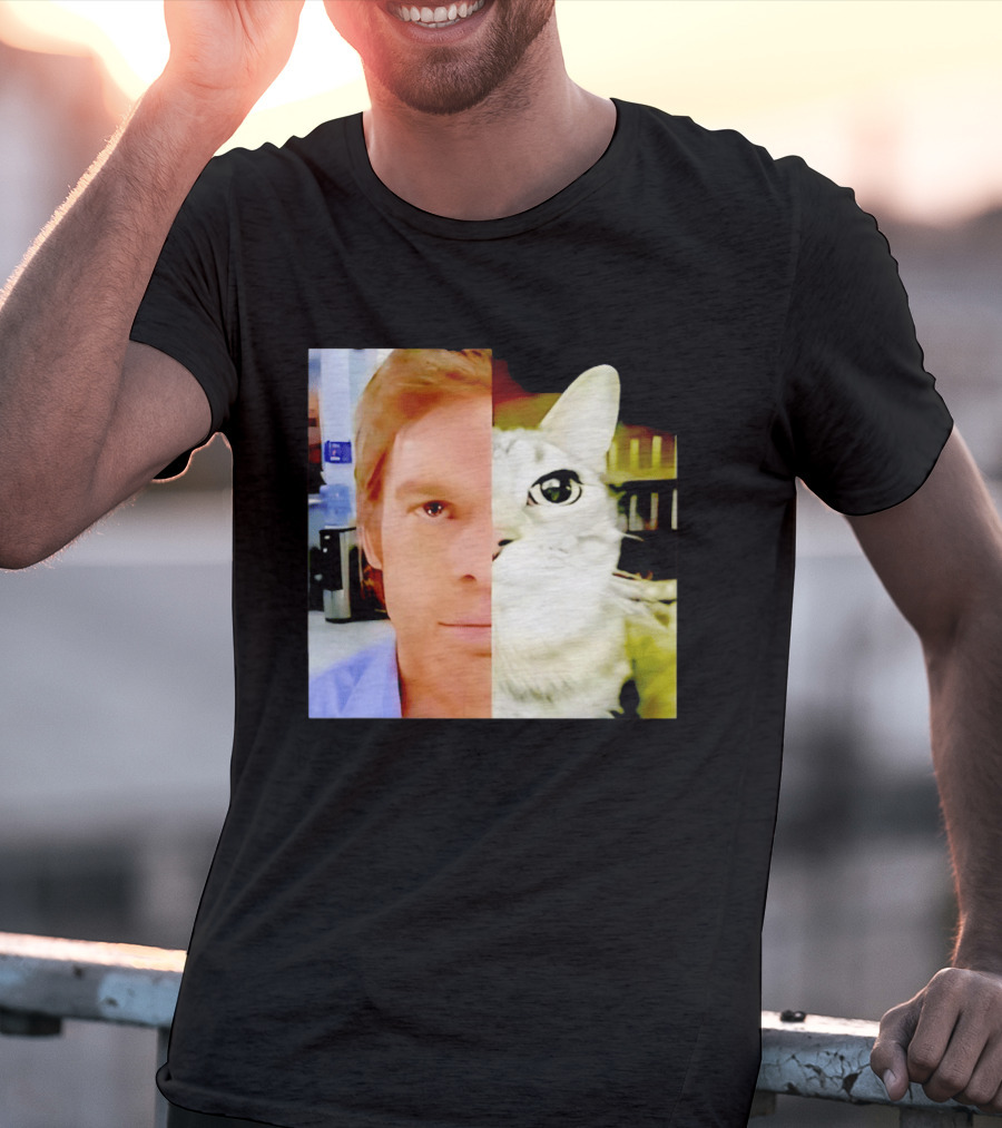 Dexter Morgan Cat Mashup Face Fusion T-Shirt