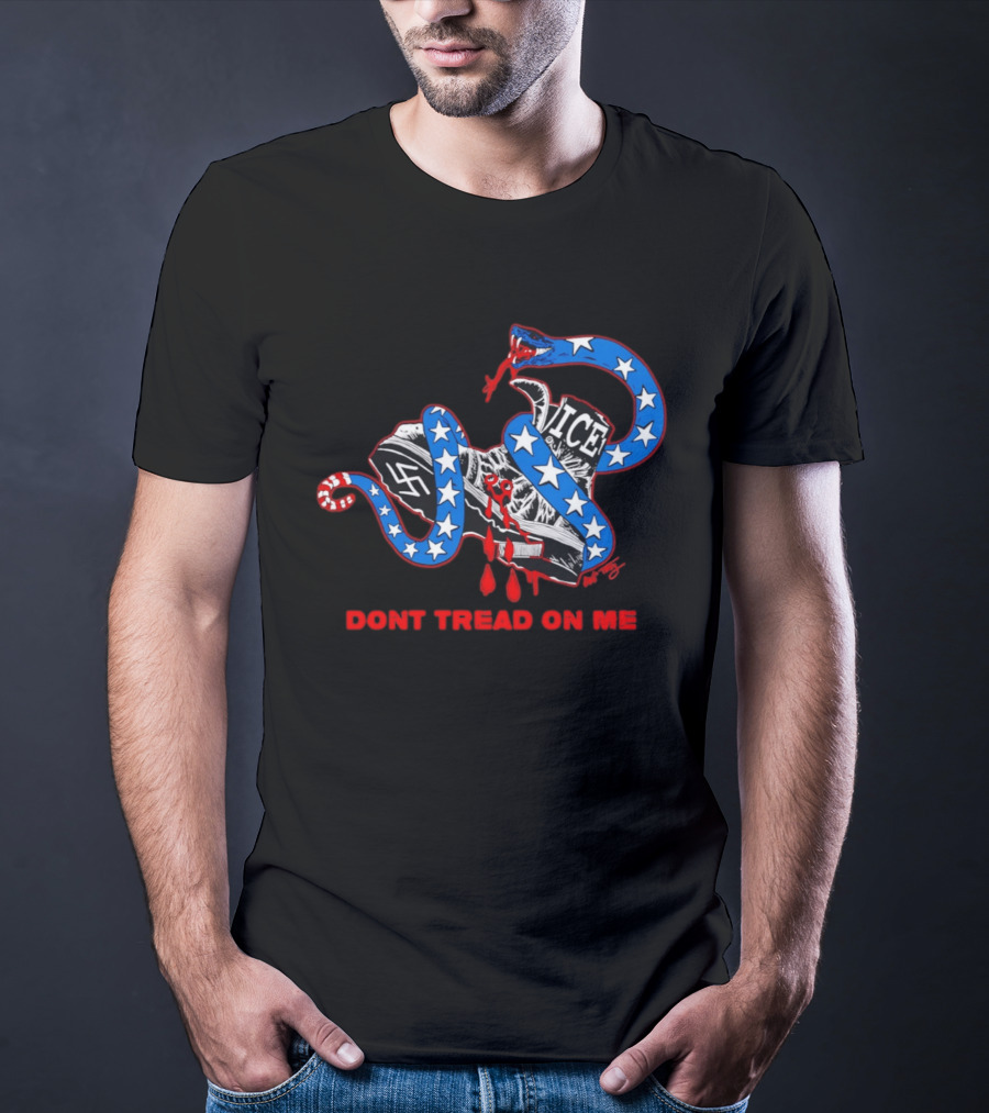 Don't Tread On Me Ice Snake Swastika Shoe T-Shirt