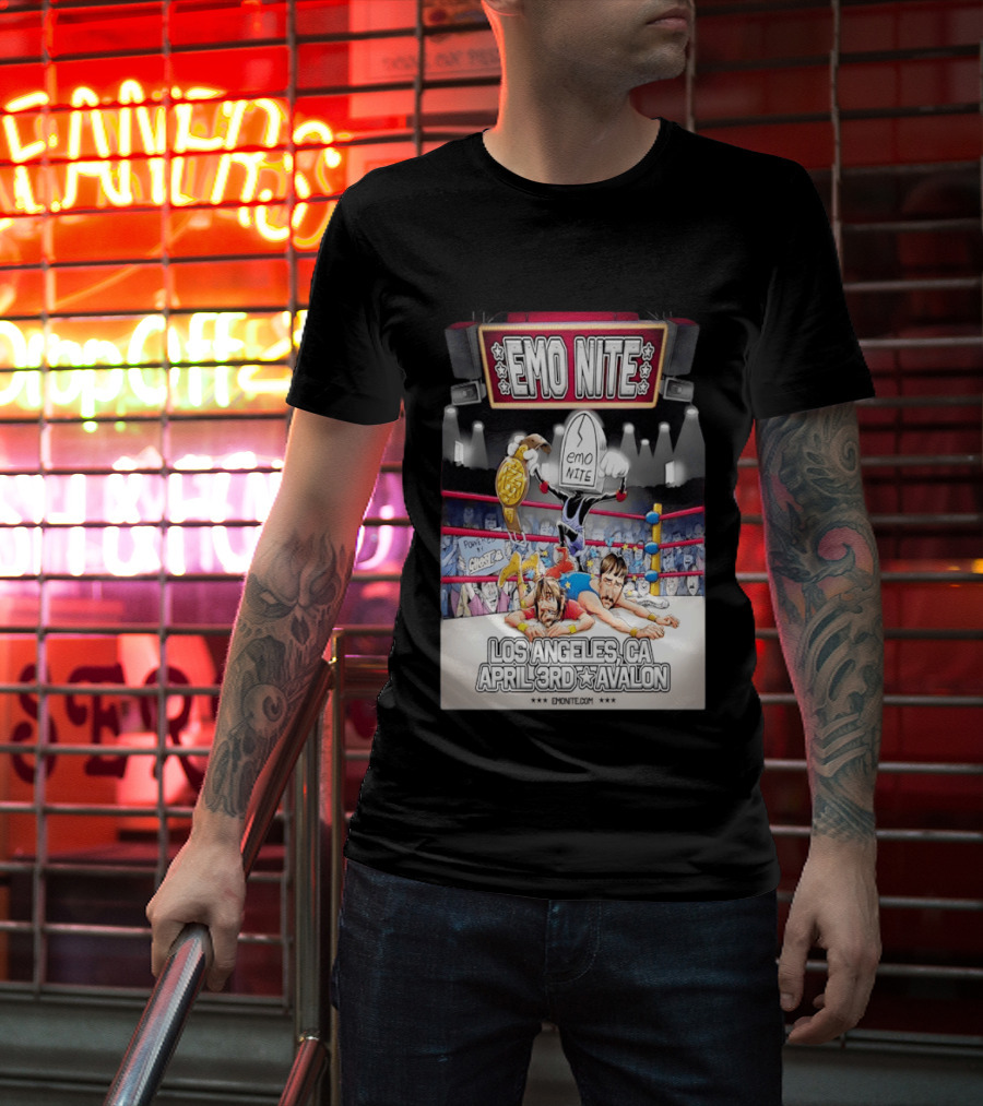 Emo Nite Los Angeles CA April 3rd Avalon Ghost Wrestling Show T-Shirt