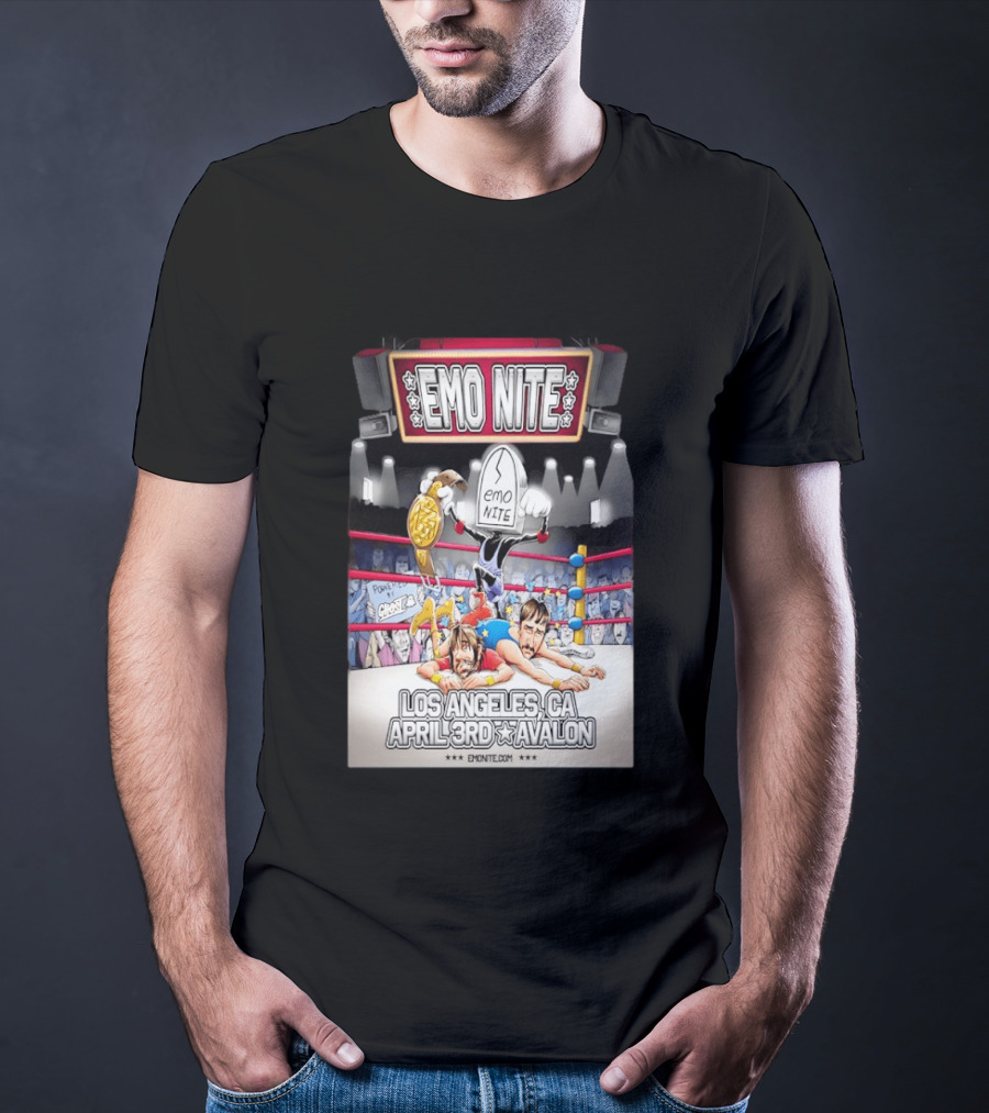Emo Nite Los Angeles CA April 3rd Avalon Ghost Wrestling Show T-Shirt