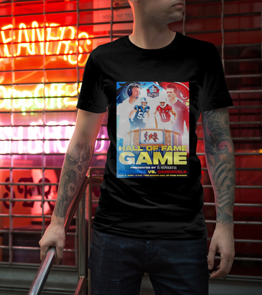 Hall Of Fame Game August 6 2026 Panthers Vs Cardinals Tom Benson Hall Of Fame Stadium T-Shirt