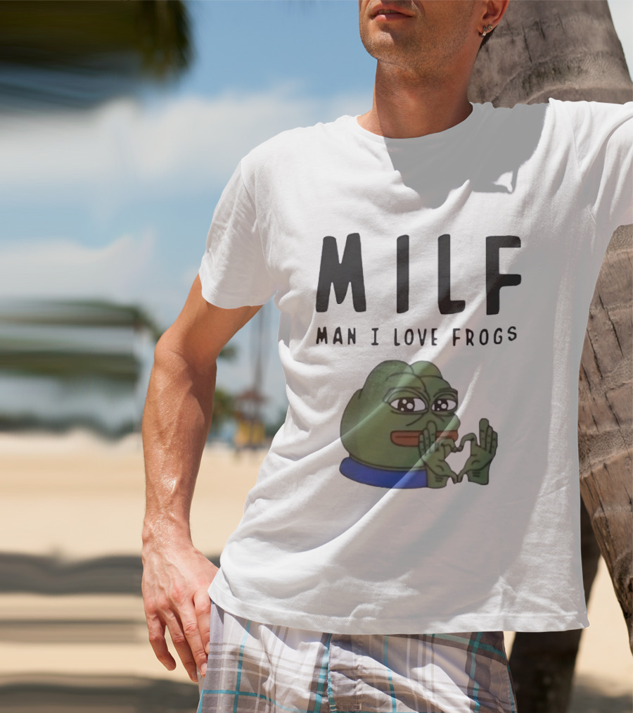 MILF Frog Meme Man I Love Frogs Heart T-Shirt