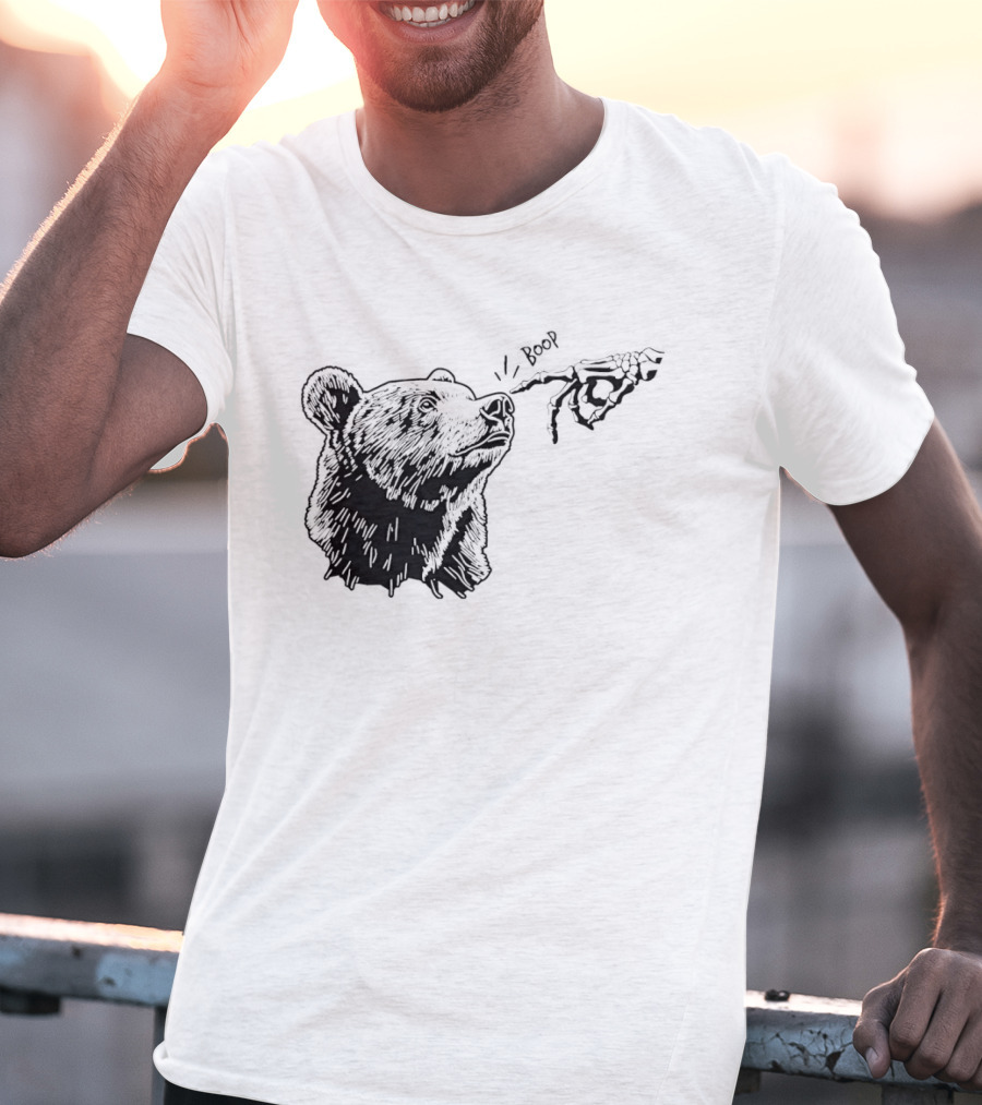 Boop The Bear Meme Black Grizzly Carrot Sketch T-Shirt