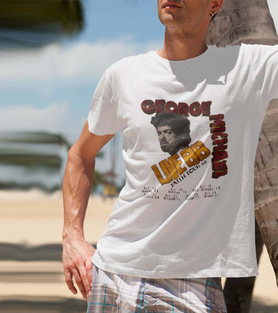 George Michael Live 88 Faith Tour 1988 Wembley Birmingham Glasgow Paris Dortmund Rotterdam T-Shirt