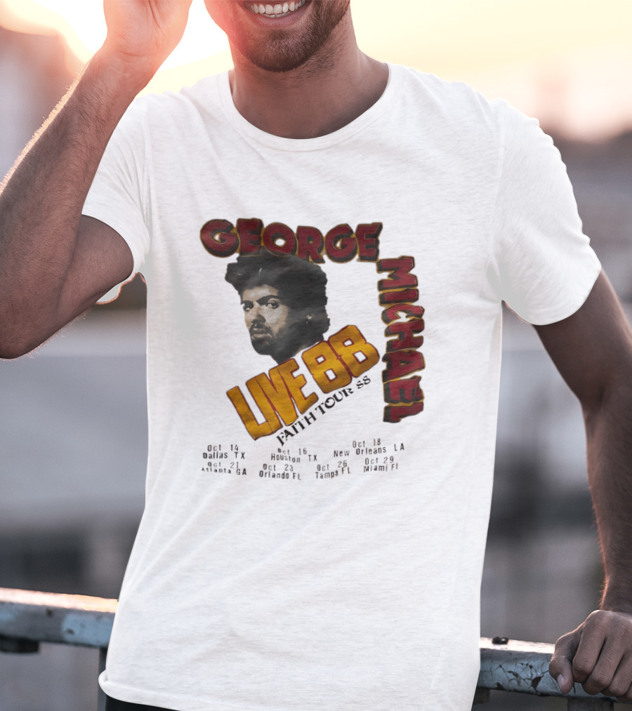 George Michael Live 88 Faith Tour 1988 Wembley Birmingham Glasgow Paris Dortmund Rotterdam T-Shirt