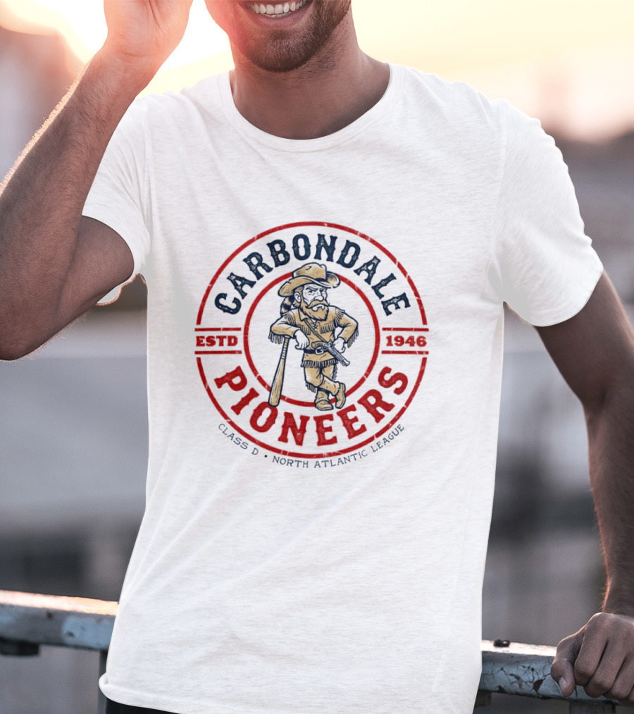Carbondale Pioneers Baseball Estd 1946 Class D North Atlantic League Vintage Team T-Shirt