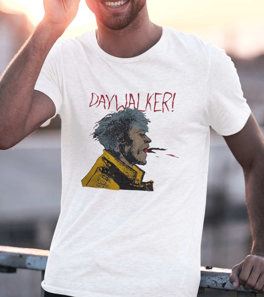 Machine Gun Kelly Daywalker Illustration With Character And Yellow Jacket T-Shirt
