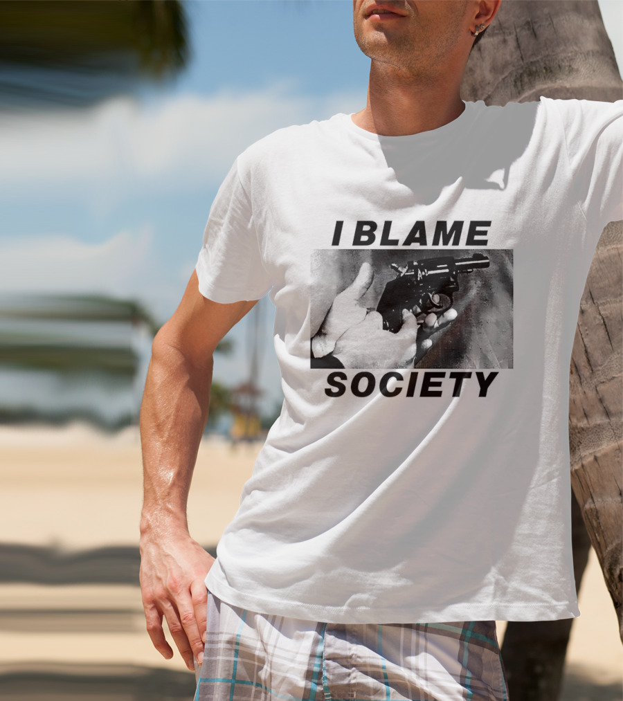I Blame Society Raised Middle Finger Attitude T-Shirt
