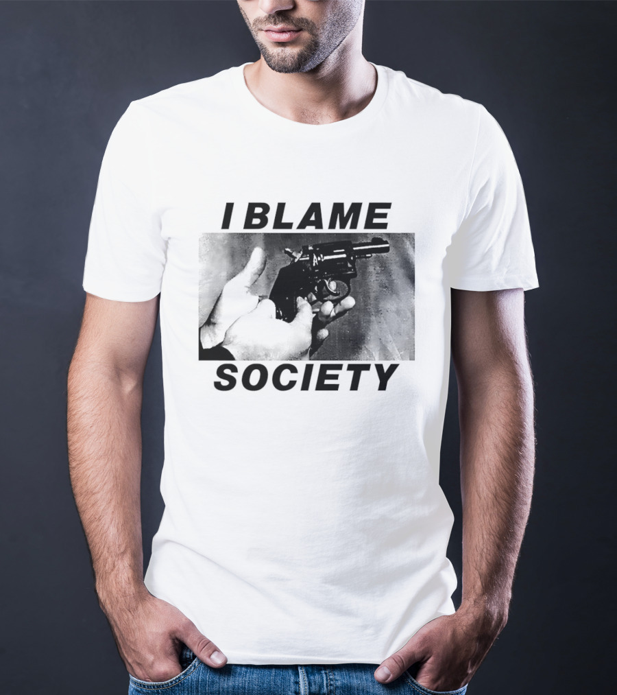 I Blame Society Raised Middle Finger Attitude T-Shirt
