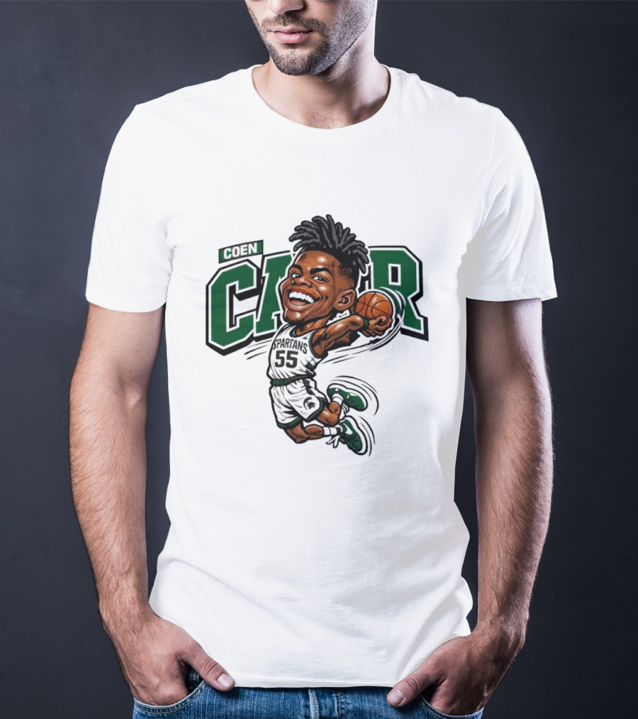 Coen Carr Caricature Basketball Player 55 Dunking Animation T-Shirt