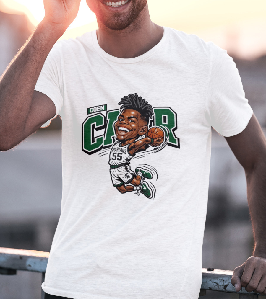 Coen Carr Caricature Basketball Player 55 Dunking Animation T-Shirt