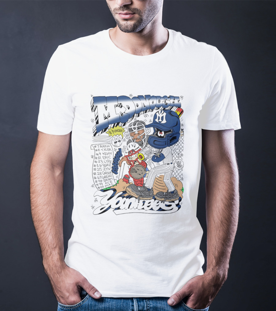 McDonough Yankees Caricature Number List And Players T-Shirt