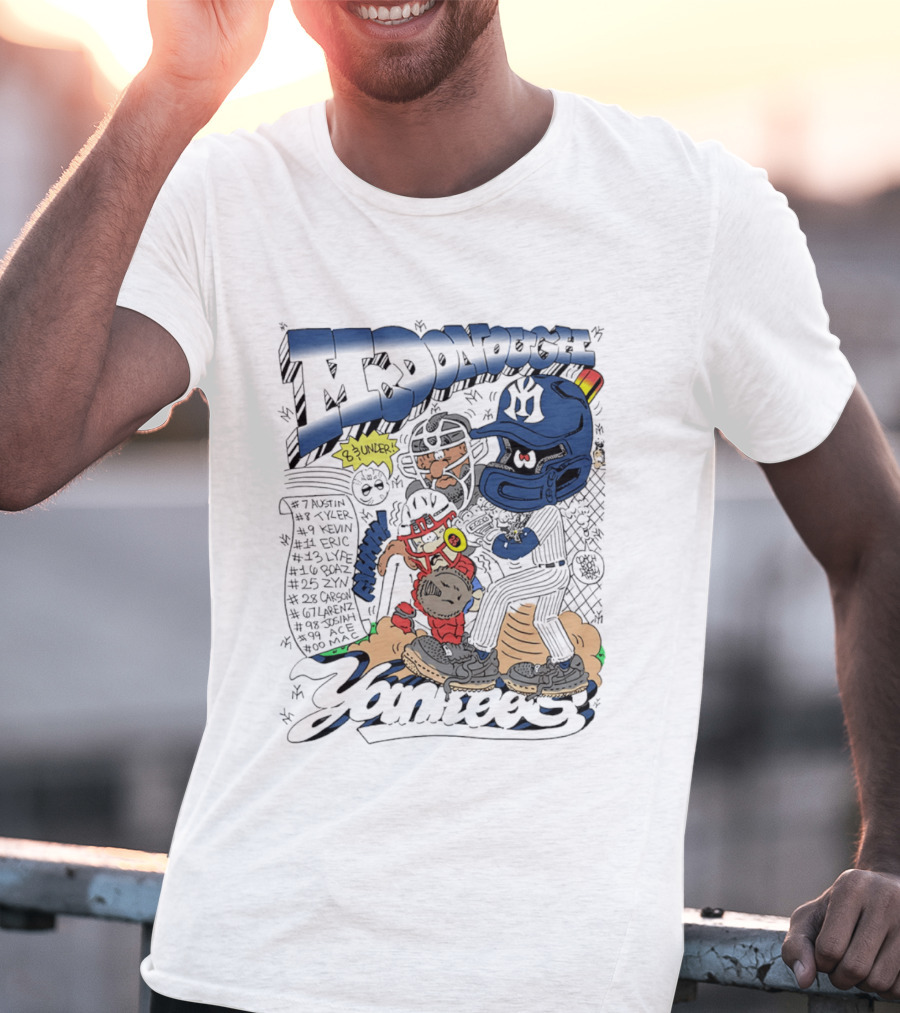 McDonough Yankees Caricature Number List And Players T-Shirt