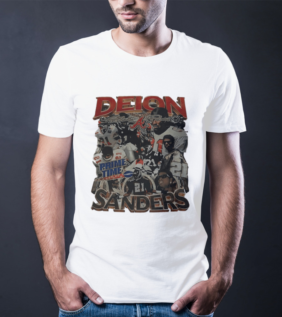 Deion Sanders Prime Time Atlanta Falcons Football 21 T-Shirt