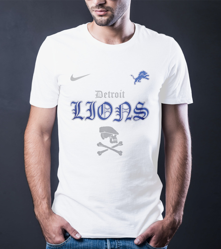 Detroit Lions Nike Dropkick Murphys Skull Collaboration Fan Gear T-Shirt