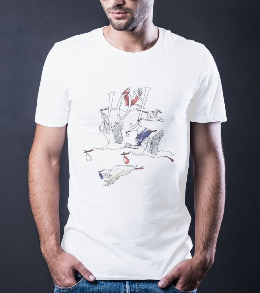Joy Colorful Crane Bird Artistry T-Shirt