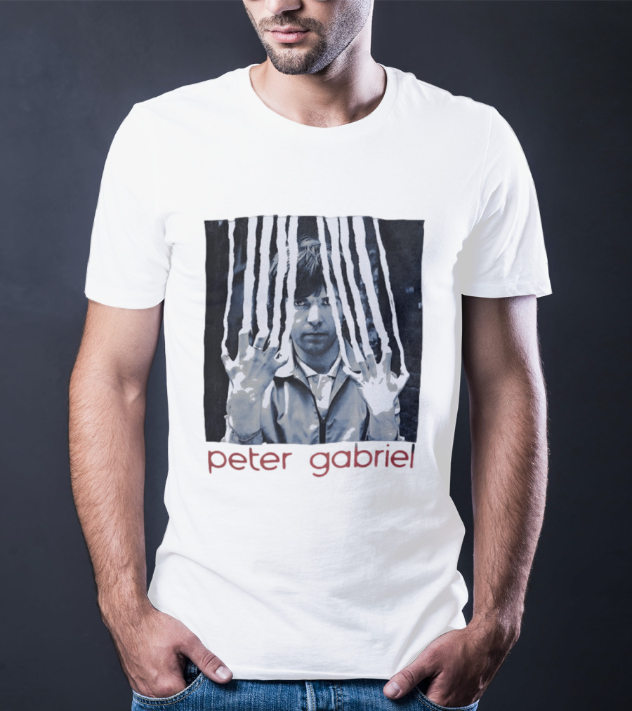 Peter Gabriel Iconic Image With Torn Lines T-Shirt