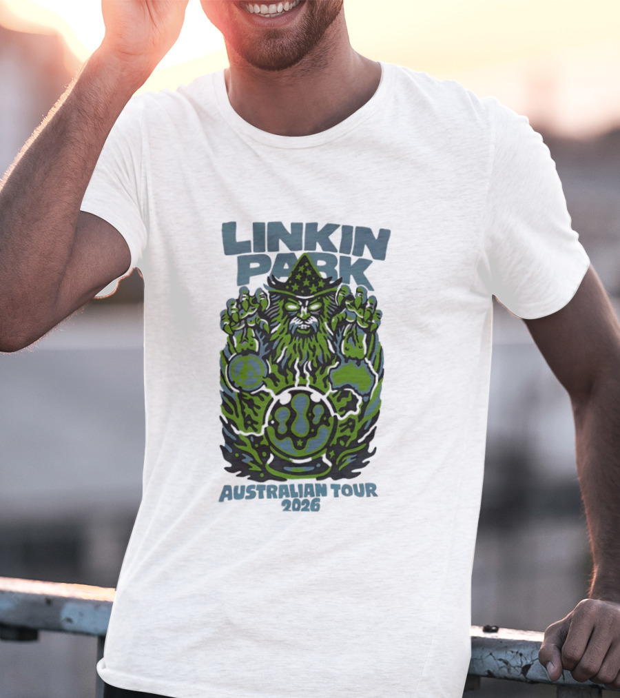 Linkin Park Australian Tour 2026 Wizard And Crystal Ball T-Shirt