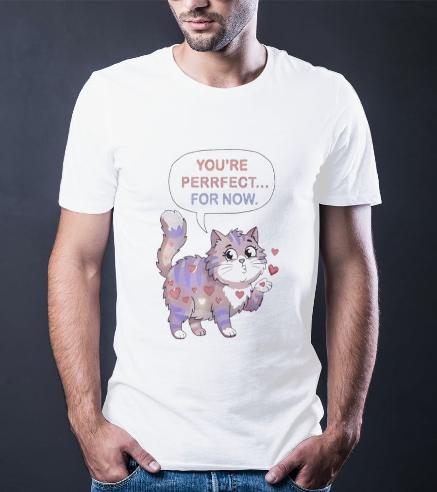 You're Perrfect For Now Love Cat Hearts T-Shirt