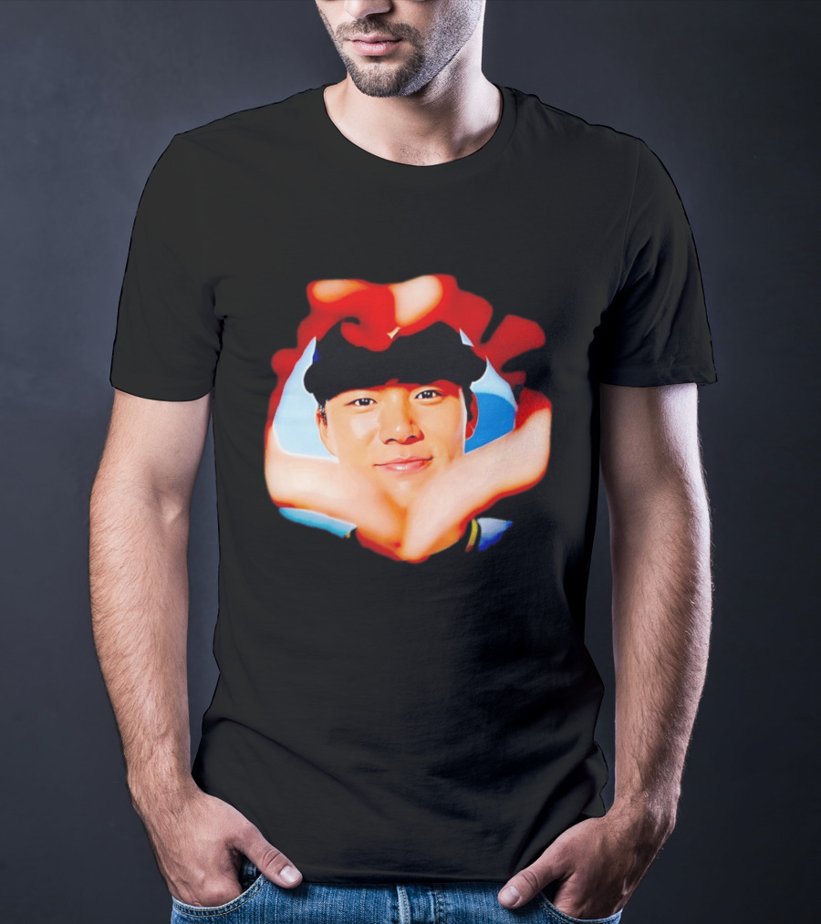 Yoshinobu Yamamoto Los Angeles Dodgers Heart Hand Photo T-Shirt