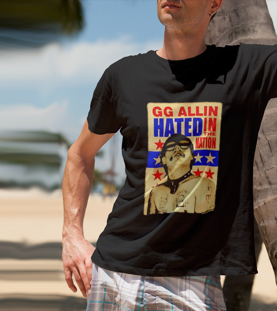 GG Allin Hated In The Nation Live Fast Tattoo Stars T-Shirt