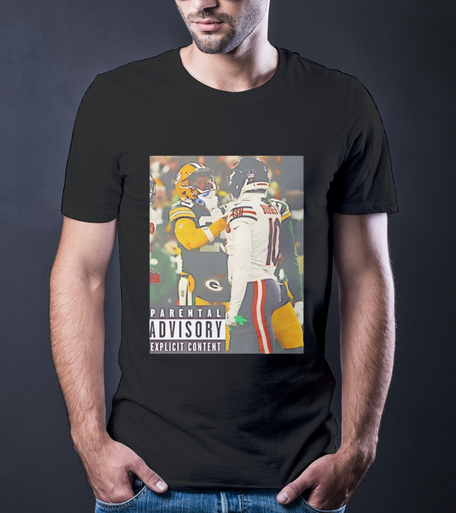Green Bay Packers Vs Chicago Bears Rivalry Parental Advisory Explicit Content T-Shirt