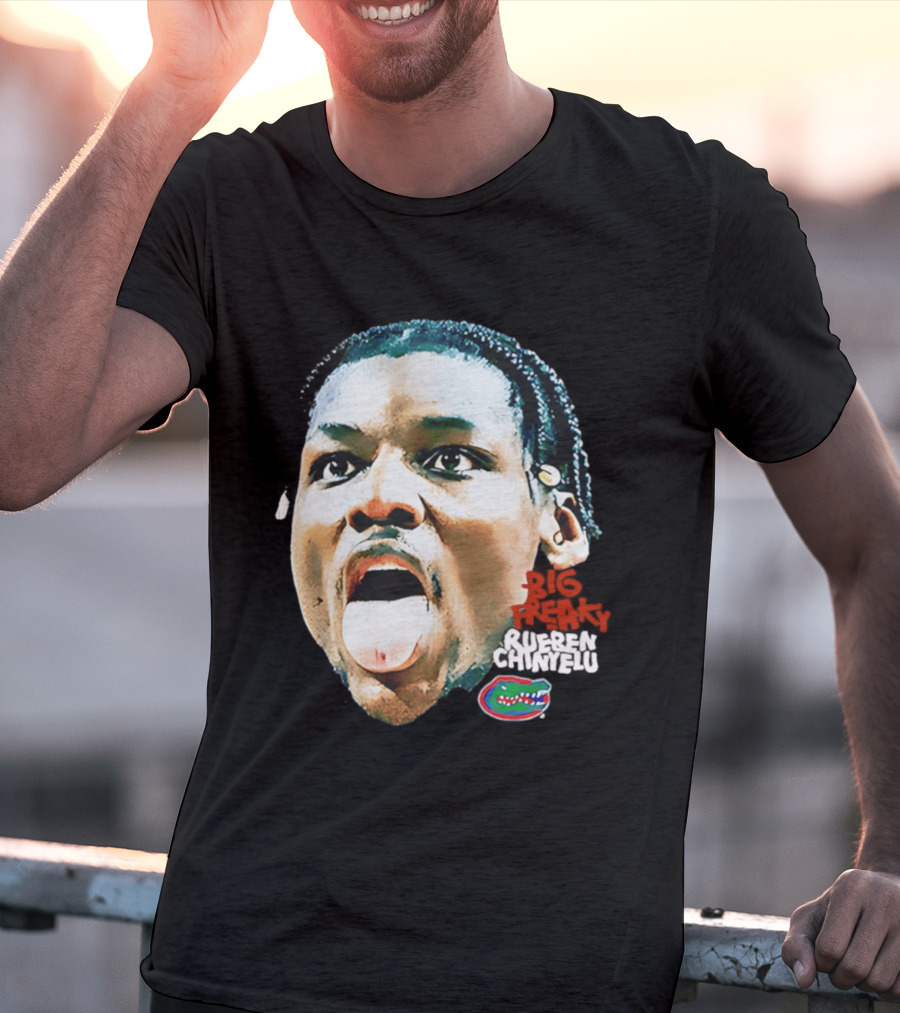 Rueben Chinyelu Big Freak Florida Basketball Game Face NCAA Gators T-Shirt