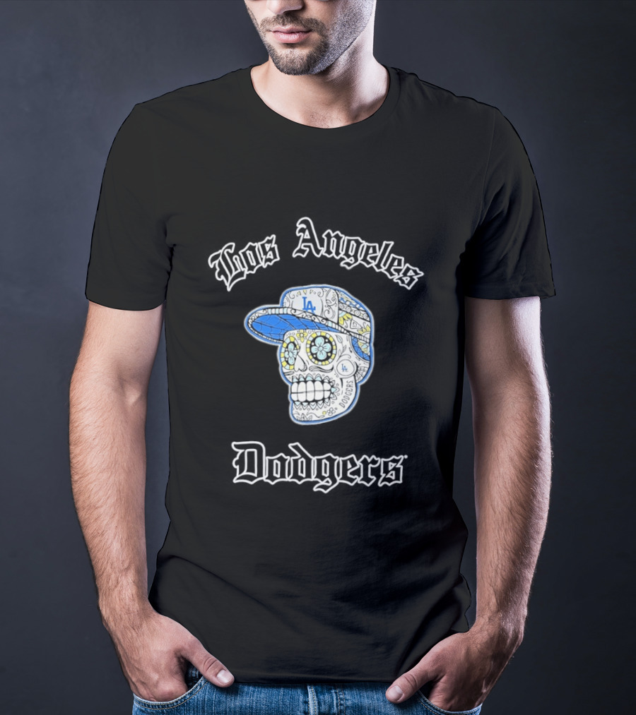 Los Angeles Dodgers Sugar Skull LA Cap T-Shirt