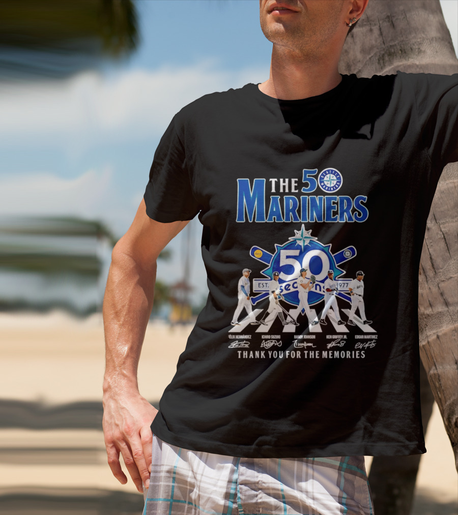 The Mariners 50th Anniversary 1977 2026 Iconic Players Thank You For The Memories T-Shirt
