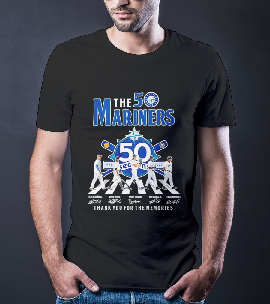The Mariners 50th Anniversary 1977 2026 Iconic Players Thank You For The Memories T-Shirt