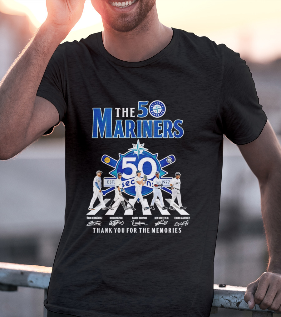 The Mariners 50th Anniversary 1977 2026 Iconic Players Thank You For The Memories T-Shirt