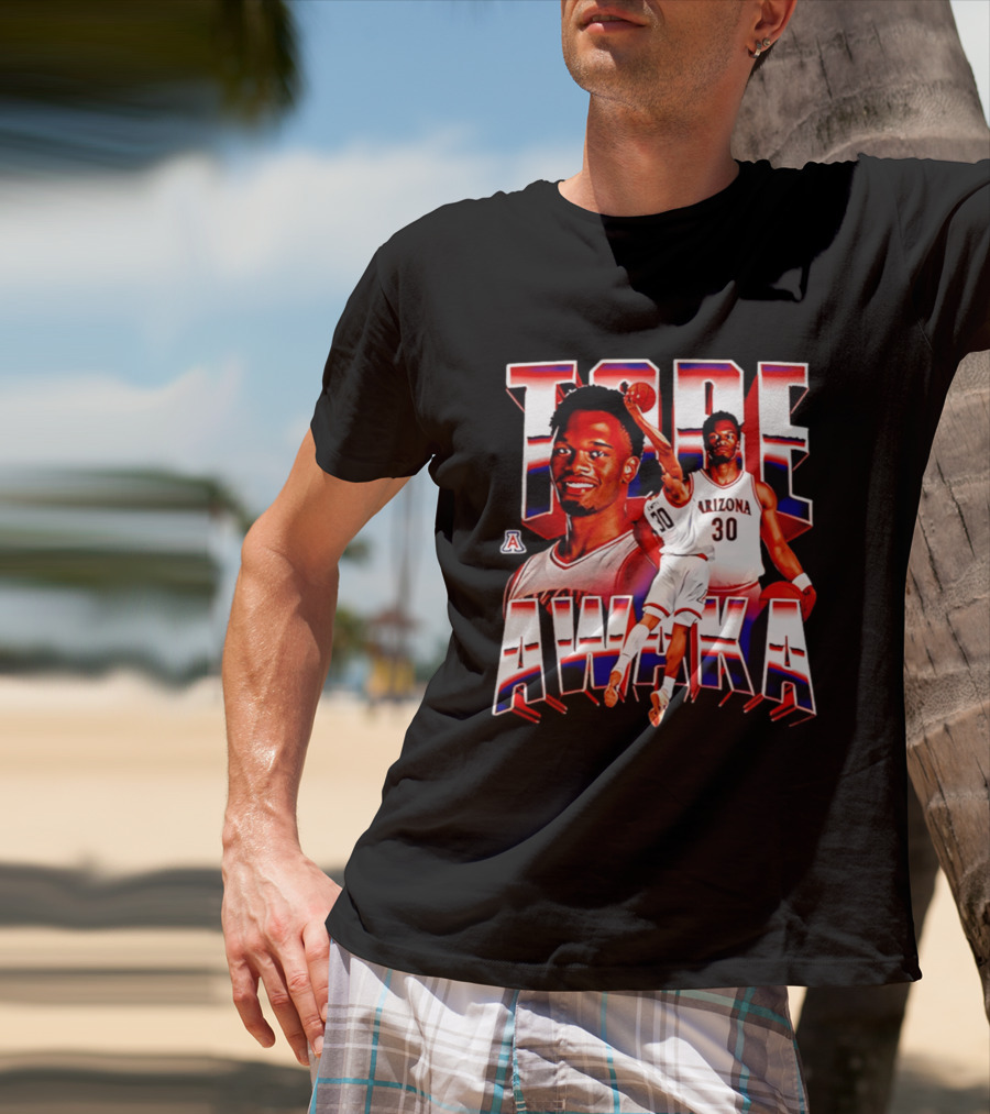 Tobe Awaka Arizona Wildcats Basketball 30 NCAA Player Collage T-Shirt